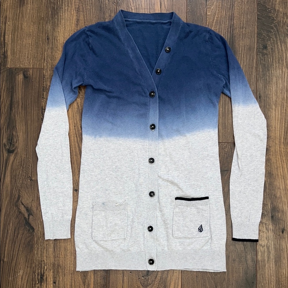 Volcom Blue and Gray Ombre Cardigan